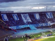 Foto: "Dale Embajador Queremos la Copa" Barra: Comandos Azules • Club: Millonarios