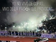 Foto: "Nacimos para quererte, vivimos para alentarte" Barra: La Temible • Club: San José