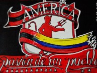 Desenho - Diseño - Arte - Dibujo de la Barra: Disturbio Rojo Bogotá • Club: América de Cáli