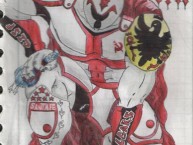 Desenho - Diseño - Arte - Dibujo de la Barra: La Guardia Albi Roja Sur • Club: Independiente Santa Fe