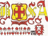 Desenho - Diseño - Arte - "AGUANTE LA ACADEMIA BOSA" Dibujo de la Barra: La Guardia Albi Roja Sur • Club: Independiente Santa Fe
