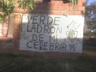 Mural - Graffiti - Pintadas - "Verde ladron de mi cerebro" Mural de la Barra: La Banda de Atrás del Canal • Club: Pacífico • País: Argentina