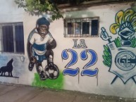 Mural - Graffiti - Pintadas - "Ni mono, ni sapo, de fierro" Mural de la Barra: La Banda de Fierro 22 • Club: Gimnasia y Esgrima • País: Argentina