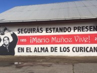 Mural - Graffiti - Pintada - "Dedicado a Mario Muñoz, histórico dirigente del club y presidente en la peor época de crisis de Curicó Unido" Mural de la Barra: Los Marginales • Club: Curicó Unido