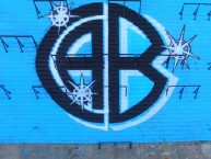 Mural - Graffiti - Pintada - "Ideada y proyectada por el Loco Tito, la 1a tribuna muralizada de Argentina" Mural de la Barra: Los Piratas Celestes de Alberdi • Club: Belgrano