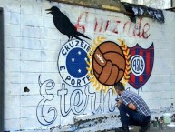 Mural - Graffiti - Pintada - "Referente a la amistad con la hinchada de San Lorenzo de Argentina" Mural de la Barra: Torcida Fanáti-Cruz • Club: Cruzeiro