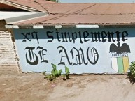 Mural - Graffiti - Pintada - "xq simplemente te amo" Mural de la Barra: Trinchera Celeste • Club: O'Higgins