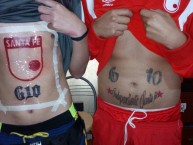 Tattoo - Tatuaje - tatuagem - "Del G10 Soy Alamos Sur Del Leon" Tatuaje de la Barra: La Guardia Albi Roja Sur • Club: Independiente Santa Fe