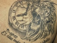 Tattoo - Tatuaje - tatuagem - "15/07/2012 El dia mas feliz de mi vida." Tatuaje de la Barra: La Guardia Albi Roja Sur • Club: Independiente Santa Fe • País: Colombia