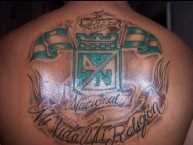 Tattoo - Tatuaje - tatuagem - "MI VIDA, MI RELIGION" Tatuaje de la Barra: Los del Sur • Club: Atlético Nacional