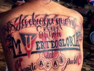 Tattoo - Tatuaje - tatuagem - "Muerte Blanca fracción Muerte o Gloria" Tatuaje de la Barra: Muerte Blanca • Club: LDU