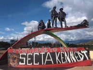 Trapo - Bandeira - Faixa - Telón - Trapo de la Barra: Disturbio Rojo Bogotá • Club: América de Cáli