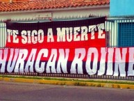 Trapo - Bandeira - Faixa - Telón - "Te sigo a muerte" Trapo de la Barra: Huracan Roji-Negro • Club: Deportivo Lara