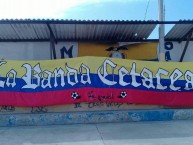 Trapo - Bandeira - Faixa - Telón - Trapo de la Barra: La Banda Cetácea y Perro Muerto • Club: Delfín SC