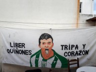 Trapo - Bandeira - Faixa - Telón - "TRAPO - LIBER QUIÑONES ÍDOLO" Trapo de la Barra: La Banda de la Estacion • Club: Racing de Montevideo