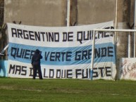 Trapo - Bandeira - Faixa - Telón - "Quiero verte grande, mas de lo que fuiste" Trapo de la Barra: La Banda del Mate • Club: Argentino de Quilmes