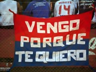 Trapo - Bandeira - Faixa - Telón - "Vengo porque te quiero" Trapo de la Barra: La Banda del Parque • Club: Nacional • País: Uruguay