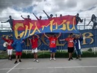 Trapo - Bandeira - Faixa - Telón - "LA BANDA DEL CHAMBU" Trapo de la Barra: La Banda Tricolor • Club: Deportivo Pasto • País: Colombia