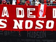 Trapo - Bandeira - Faixa - Telón - "Somos Nosotros En las buenas y en las Malas" Trapo de la Barra: La Barra del Rojo • Club: Independiente