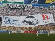 Trapo - Bandeira - Faixa - Telón - "Trapo de recibimiento Final Apertura 2017" Trapo de la Barra: La Ultra Blanca y Barra Brava 96 • Club: Alianza • País: El Salvador