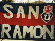Trapo - Bandeira - Faixa - Telón - "San Ramon" Trapo de la Barra: Los de Abajo • Club: Universidad de Chile - La U