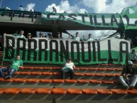 Trapo - Bandeira - Faixa - Telón - "Barranquilla" Trapo de la Barra: Los del Sur • Club: Atlético Nacional • País: Colombia