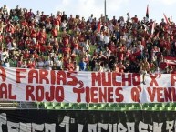 Trapo - Bandeira - Faixa - Telón - "En protesta contra el ex dt de la Vinotinto Cesar Farias" Trapo de la Barra: Los Demonios Rojos • Club: Caracas