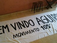 Trapo - Bandeira - Faixa - Telón - "Mov 105 - Bem vindo Aguirre" Trapo de la Barra: Movimento 105 Minutos • Club: Atlético Mineiro