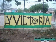 Trapo - Bandeira - Faixa - Telón - "La Victoria" Trapo de la Barra: Rebelión Auriverde Norte • Club: Real Cartagena • País: Colombia