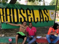 Trapo - Bandeira - Faixa - Telón - "Bruselas" Trapo de la Barra: Rebelión Auriverde Norte • Club: Real Cartagena • País: Colombia