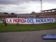 Trapo - Bandeira - Faixa - Telón - "LA MURGA DEL INDIGENTE" Trapo de la Barra: Rexixtenxia Norte • Club: Independiente Medellín