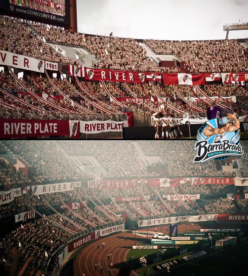 [EXCLUSIVO] Nuevo visual de Los Borrachos del Tablón de River Plate en el popular game FIFA 18