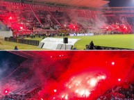 Foto: "Disturbio Rojo Bogotá y Barón Rojo Sur en Tunja" Barra: Disturbio Rojo Bogotá &bull; Club: América de Cáli &bull; País: Colombia