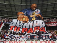 Foto: "final ida de la Superliga Colombia" Barra: Frente Rojiblanco Sur &bull; Club: Junior de Barranquilla &bull; País: Colombia