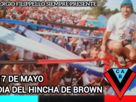 Foto: "SERGIO EN EL CORAZON DE LA HINCHADA TRICOLOR" Barra: Los Pibes del Barrio &bull; Club: Brown de Adrogué