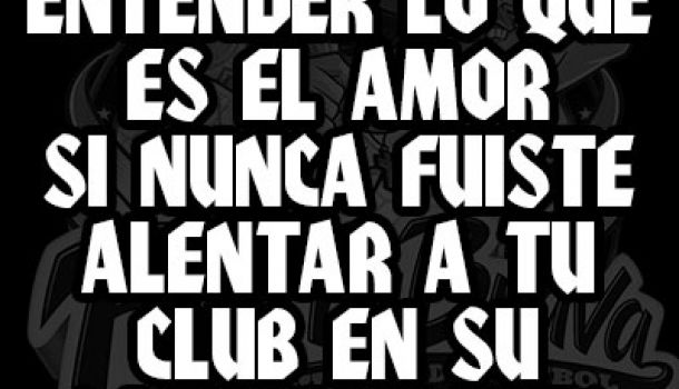 Como vas a entender lo que es el amor si nunca fuiste alentar a tu club en su peor momento