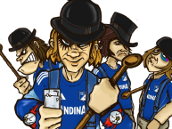 Desenho - Diseño - Arte - "Azul mecanico" Dibujo de la Barra: Comandos Azules &bull; Club: Millonarios