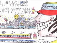 Desenho - Diseño - Arte - "VAMOS POR LA COPA MI SELECCION" Dibujo de la Barra: Comandos Azules • Club: Millonarios • País: Colombia