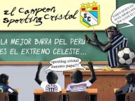 Desenho - Diseño - Arte - "El loko poSCitibeichom - vivir por Sporting Crital toda la via ." Dibujo de la Barra: Extremo Celeste • Club: Sporting Cristal • País: Peru