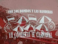 Desenho - Diseño - Arte - "CON LOS BOMBOS Y LAS BANDERAS YA COMIENZA EL CARNAVAL" Dibujo de la Barra: La Barra del Rojo • Club: Independiente