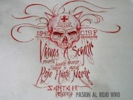 Desenho - Diseño - Arte - "VAMOS A SEGUIR, ROJO HASTA MORIR" Dibujo de la Barra: La Guardia Albi Roja Sur • Club: Independiente Santa Fe