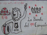 Desenho - Diseño - Arte - "La Banda del Primer Campeón." Dibujo de la Barra: La Guardia Albi Roja Sur • Club: Independiente Santa Fe