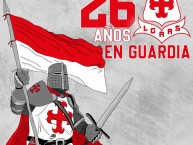 Desenho - Diseño - Arte - "LGARS 26 AÑOS." Dibujo de la Barra: La Guardia Albi Roja Sur • Club: Independiente Santa Fe • País: Colombia