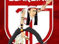 Desenho - Diseño - Arte - "GUARDIAN 10" Dibujo de la Barra: La Guardia Albi Roja Sur • Club: Independiente Santa Fe