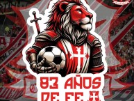 Desenho - Diseño - Arte - "83 AÑOS DE FE" Dibujo de la Barra: La Guardia Albi Roja Sur • Club: Independiente Santa Fe