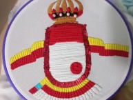 Desenho - Diseño - Arte - "Autor: El flaco, lienzo , Primer campeon" Dibujo de la Barra: La Guardia Albi Roja Sur &bull; Club: Independiente Santa Fe &bull; País: Colombia