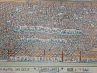 Desenho - Diseño - Arte - "LGI vs Nueva Chicago, cancha de Velez, Clausura 2003" Dibujo de la Barra: La Guardia Imperial &bull; Club: Racing Club &bull; País: Argentina