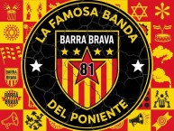 Desenho - Diseño - Arte - "LA FAMOSA BANDA DEL PONIENTE 1981 LA COLINA" Dibujo de la Barra: Locura 81 • Club: Monarcas Morelia • País: México