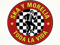 Desenho - Diseño - Arte - "LA FAMOSA BANDA DEL PONIENTE 1981 LA COLINA LA BANDA DEL ROJIAMARILLO" Dibujo de la Barra: Locura 81 &bull; Club: Monarcas Morelia &bull; País: México