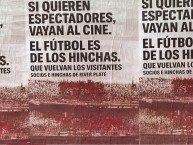 Desenho - Diseño - Arte - "Si quieren espectadores, vayan al cine. El fútbol es de los hinchas. Qué vuelvan los visitantes." Dibujo de la Barra: Los Borrachos del Tablón &bull; Club: River Plate &bull; País: Argentina